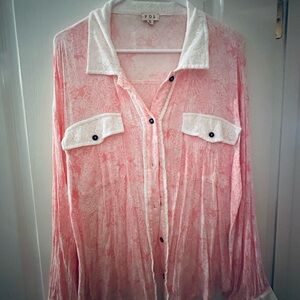 POL Blush and Ivory Floral Blouse